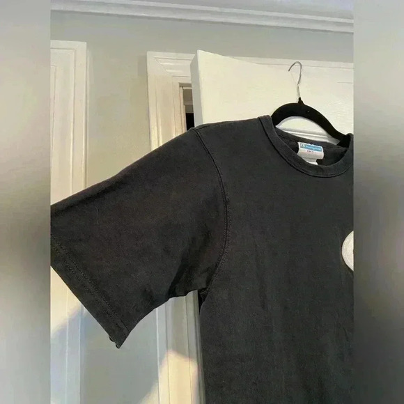 VTG Champion Men’s Black Large Logo Appliqué Short Sleeve Crew Tee Shirt Size S - Picture 9 of 10